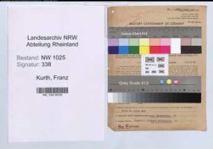 Entnazifizierung Franz Kurth , geb. 19.01.1908 (Elektriker)