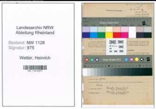 Entnazifizierung Heinrich Wetter , geb. 06.08.1899 (Polizist)