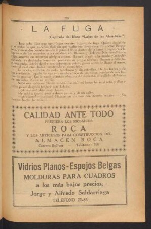 La fuga : Capítulo del libro "Lejos de las alambras"