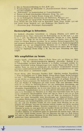 Denkmalpflege in Schwaben.