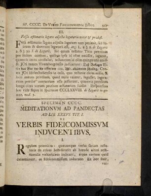 967-974, Sp. 400. De Verbis fideicommiss. ...