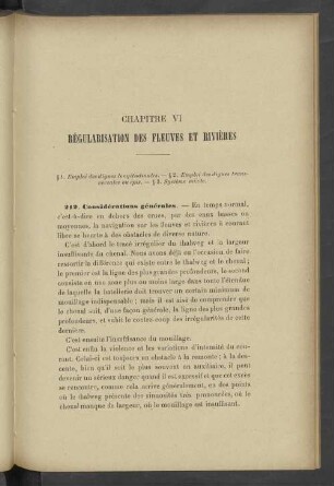 Chapitre VI Régularisation des fleuves et rivières