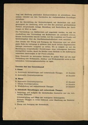 Übersicht über den Unterrichtsstoff