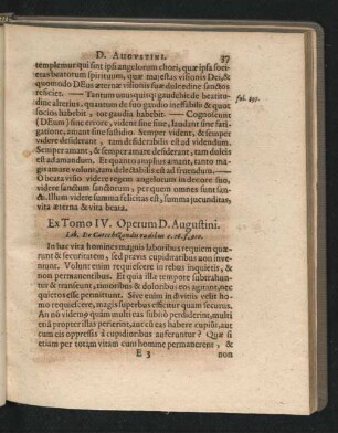 Ex Tomo IV. Operum D. Augustini.