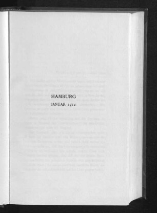 Hamburg Januar 1912