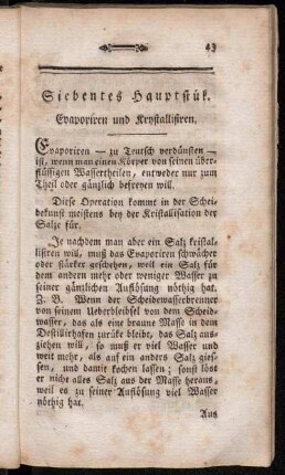 Siebentes Hauptstük. Evaporiren und Krystallisiren.