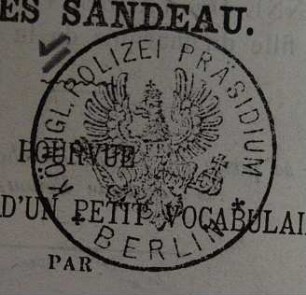 Preußen. Polizei-Präsidium / Stempel