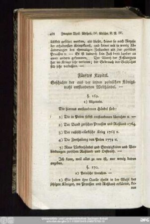 Fünftes Kapitel. Geschichte der aus der letzten polnischen Königswahl entstandenen Welthändel.