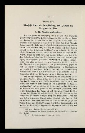 10, Erster Teil: Übersicht über die Entwicklug und Quellen des Kriegspreisrechts