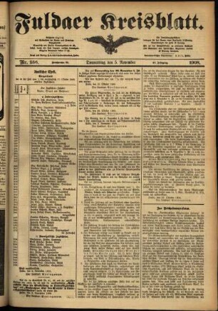 Ausgabe vom Donnerstag, den 05. November 1908.