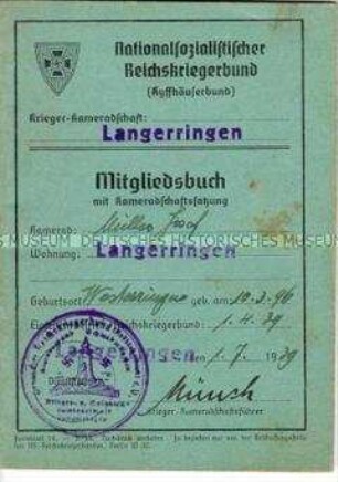 Mitgliedsbuch des Nationalsozialistischen Reichskriegerbundes