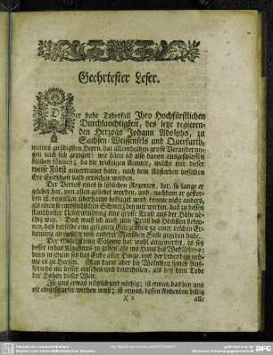 Geehrtester Leser