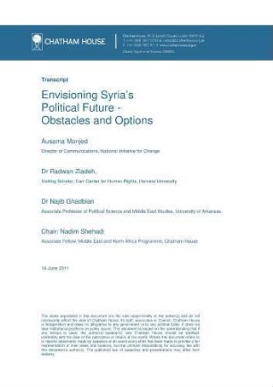Envisioning Syria's political future