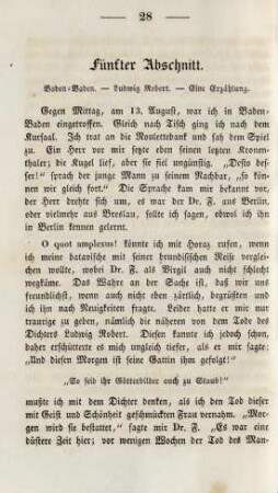 Fünfter Abschnitt. Baden-Baden. - Ludwig Robert. - Eine Erzählung