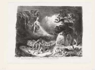 Gretchens Geist erscheint Faust, aus: "Faust, Illustrationen zur Tragödie"