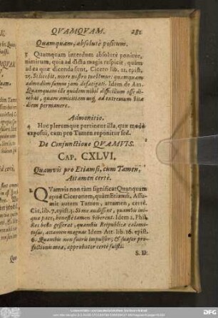 De Conjunctione Quamuis. Cap. CXLVI.