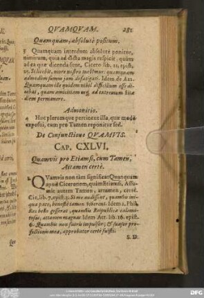De Conjunctione Quamuis. Cap. CXLVI.