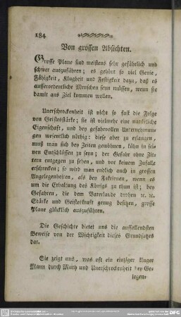 Von grossen Absichten