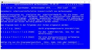 Screenshot Programm KalDok im System LISL (Landwirtschaftliches Informations-System Landtechnik)