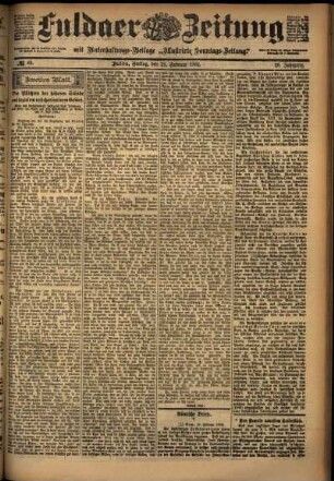 Zweite Ausgabe vom Freitag, den 21. Februar 1902.