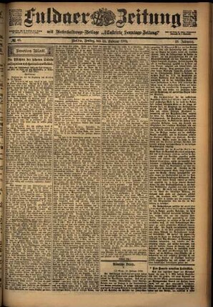 Zweite Ausgabe vom Freitag, den 21. Februar 1902.