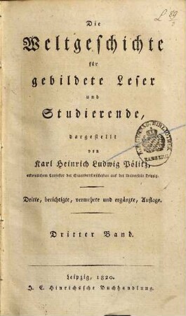 Die Weltgeschichte für gebildete Leser und Studierende, 3