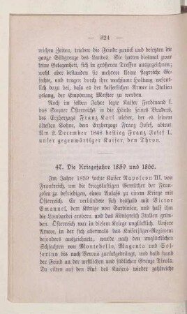 47. Die Kriegsjahre 1859 und 1866