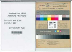 Entnazifizierung Kurt Beyersdorff , geb. 26.08.1899 (Ingenieur)