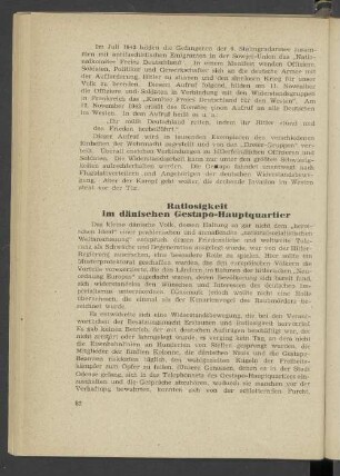 Ratlosigkeit im dänischen Gestapo-Hauptquartier