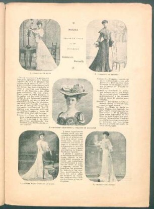 Modas - Trajes de calle y de sociedad : Sombrero butterfly