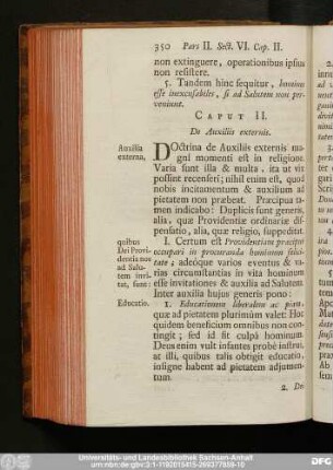 Caput II. De Auxiliis externis.