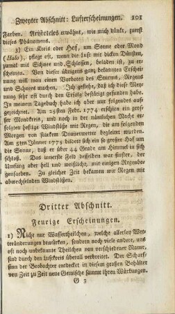 Dritter Abschnitt. Feurige Erscheinungen.