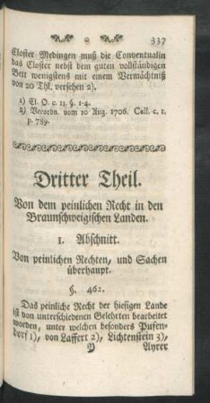 1. Abschnitt. Von peinlichen Rechten, und Sachen überhaupt