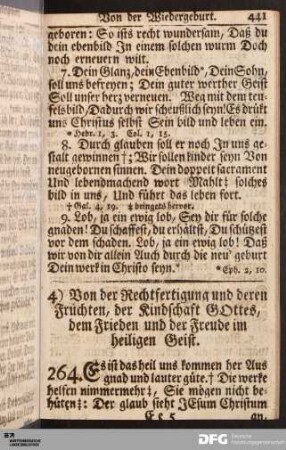 Von der Rechtfertigung und deren Früchten.