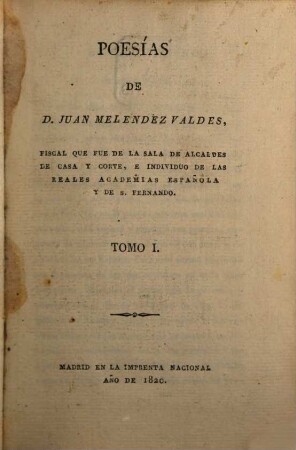 Poesias de D. Juan Melendez Valdes, 1