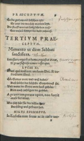 Tertium Praeceptum.