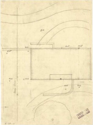 Littmann, Max; Bocksberg; Hofgut, Geländeaufnahmen, Wasserversorgung,Transformatorenhaus, Erweiterungsbauten u.Umbauten - Lageplan
