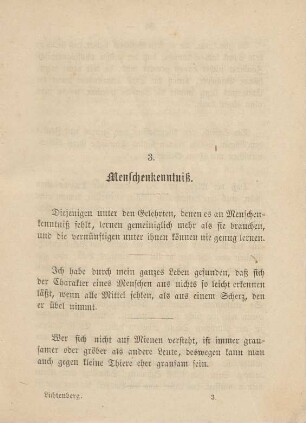 3. Menschenkenntniß