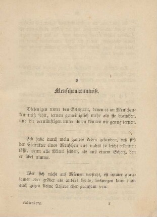3. Menschenkenntniß