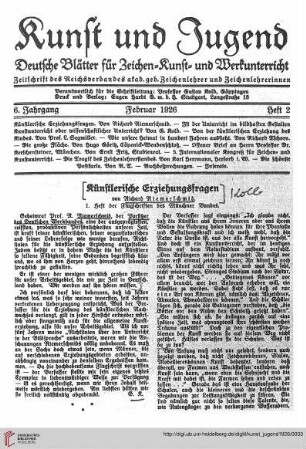 N.F. 6.1926 S. 27-30: Künstlerische Erziehungsfragen