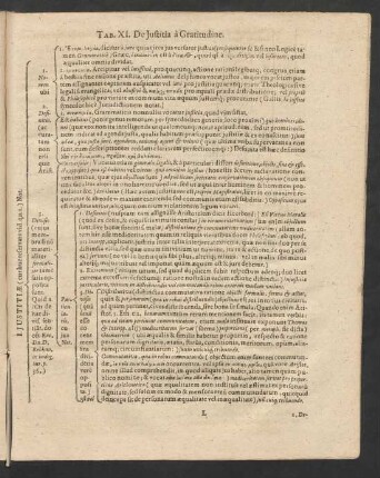 Tab. XI. De Justitia a Gratitudine.
