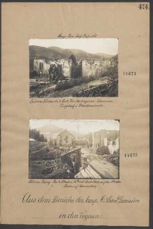 Teil von Faing: Fw 3, Abschnitt 31 b mit Barrikade auf der Straße. Blick auf Schwarzberg
