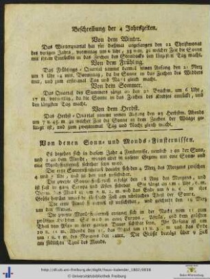 Von denen Sonn- und Monds-Finsternissen.