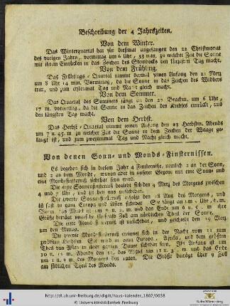 Von denen Sonn- und Monds-Finsternissen.