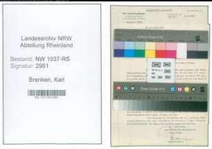 Entnazifizierung Karl Brenken , geb. 03.11.1910 (Studienrat)
