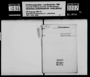Weinberger, Samuel, Kaufmann in Baden-Baden Erwerber: Luise Fink geborene Amend, Witwe in Bruchsal Lagerbuch-Nr. 266 Karlsruhe