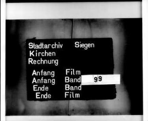 Kirchenrechnung der Stadt Siegen der Kirchmeister Engelbert Meinhardt und Johann Witwach