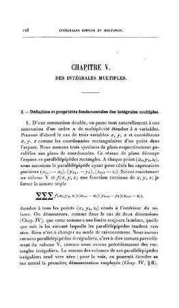 Chapitre V. Des Intégrales Multiples.