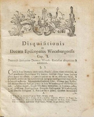 De Disquisitionibus In Ducatum Et Judicium Wirceburg