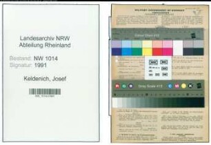 Entnazifizierung Josef Keldenich , geb. 10.11.1904 (Einzelhaendler)